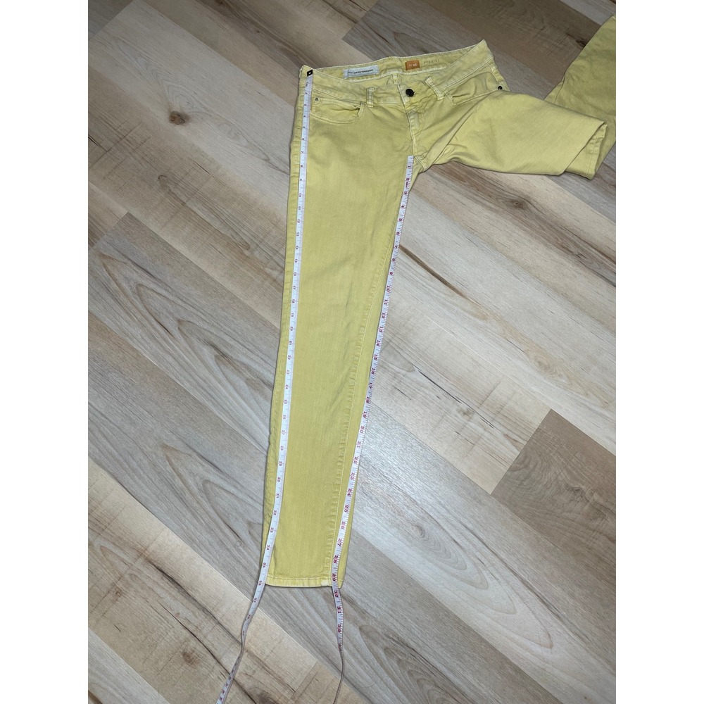 Pilcro and the Letterpress Stet Slim Jeans Yellow Low Rise Size 26 Anthropologie - Picture 7 of 12